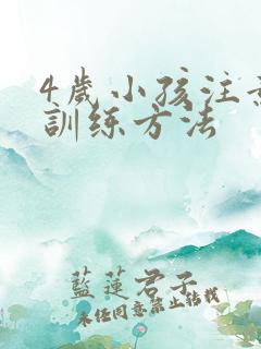 4岁小孩注意力训练方法