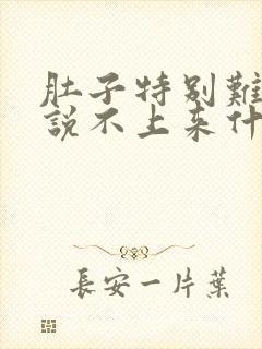 肚子特别难受,说不上来什么感觉