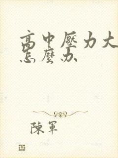 高中压力大厌学怎么办