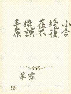 手机在线小说不原谅不复合苏小姐独美