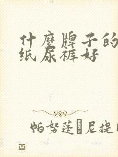 什么牌子的成人纸尿裤好