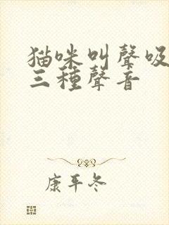 猫咪叫声吸引猫三种声音