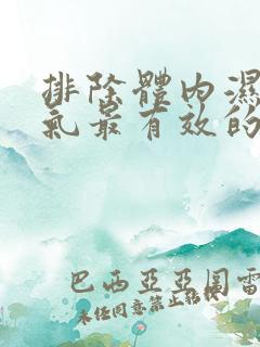 排除体内湿气寒气最有效的方法