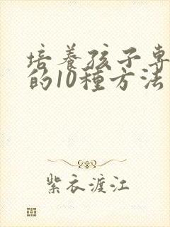 培养孩子专注力的10种方法有几个