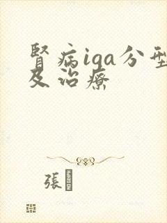 肾病iga分型及治疗