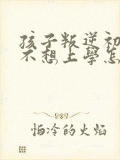 孩子叛逆初中生不想上学怎么办