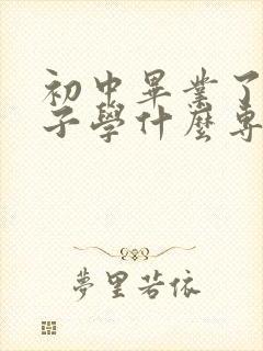 初中毕业了男孩子学什么专业好