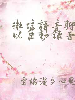 微信语音聊天可以自动录音吗