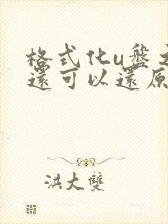 格式化u盘之后还可以还原数据吗