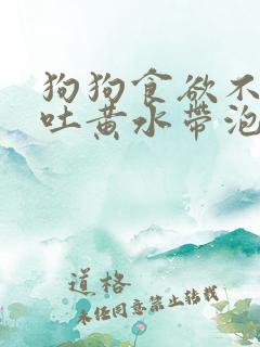 狗狗食欲不振还吐黄水带泡沫