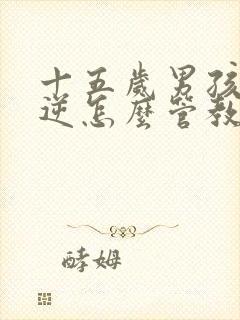 十五岁男孩子叛逆怎么管教更有效