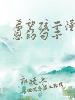 希望孩子懂得感恩的句子