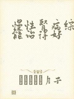 慢性肾病综合症能治得好