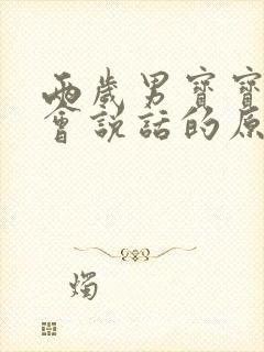 两岁男宝宝还不会说话的原因