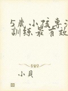 5岁小孩专注力训练最有效的方法