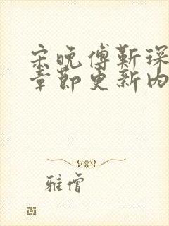 宋晚傅靳琛最新章节更新内容