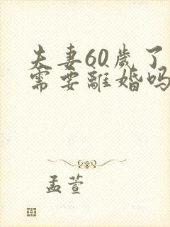 夫妻60岁了还需要离婚吗