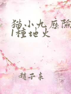猫小九历险记81种地火