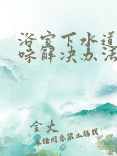 浴室下水道反臭味解决办法