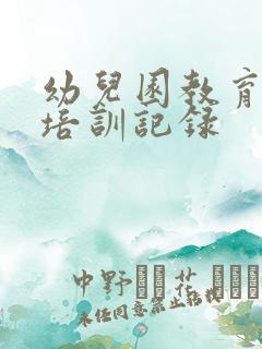 幼儿园教育教学培训记录