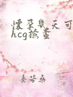 怀孕几天可以做hcg检查