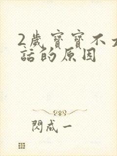 2岁宝宝不太说话的原因