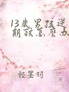 13岁男孩逆反期该怎么办