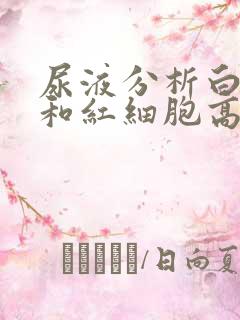 尿液分析白细胞和红细胞高怎么回事