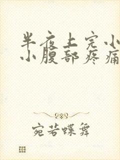 半夜上完小便后小腹部疼痛