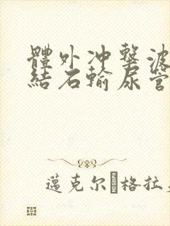 体外冲击波碎石结石输尿管