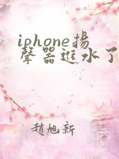 iphone扬声器进水了,声音嘶哑怎么救