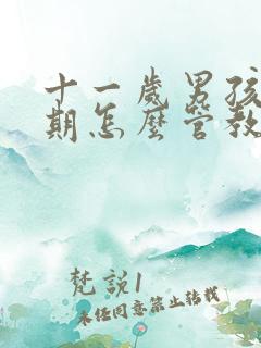 十一岁男孩叛逆期怎么管教