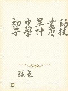 初中毕业的男孩子学什么技术好