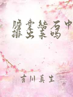 胆囊结石中医能排出来吗