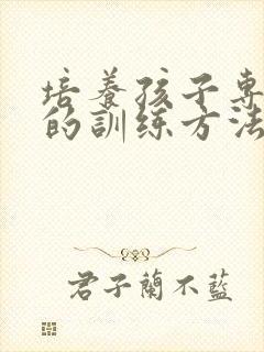 培养孩子专注力的训练方法机构