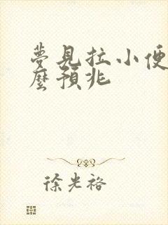 梦见拉小便是什么预兆