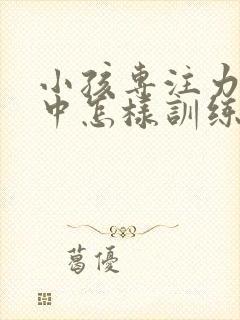 小孩专注力不集中怎样训练