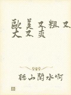 欧美又粗又硬又大又爽