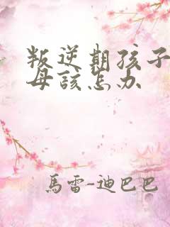 叛逆期孩子骂父母该怎办