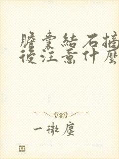 胆囊结石摘除以后注意什么