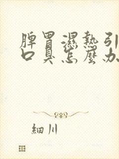 脾胃湿热引起的口臭怎么办