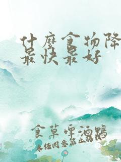 什么食物降肌酐最快最好