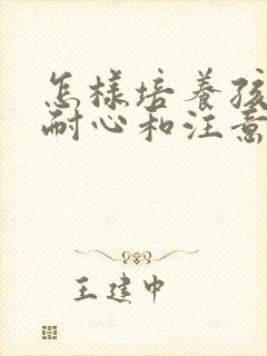 怎样培养孩子的耐心和注意力