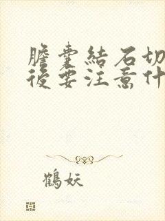 胆囊结石切除以后要注意什么