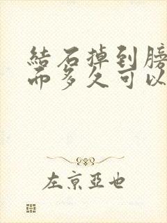 结石掉到膀胱里面多久可以排出来