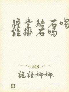 胆囊结石喝中药能排石吗