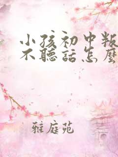 小孩初中叛逆期不听话怎么教