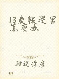 13岁叛逆男孩怎么办