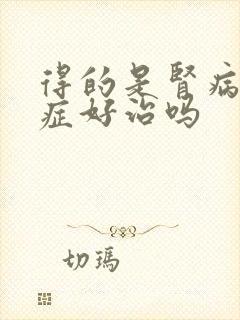 得的是肾病综合症好治吗