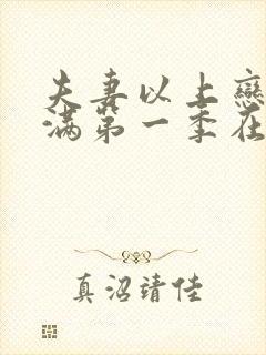 夫妻以上恋爱未满第一季在线观看全集